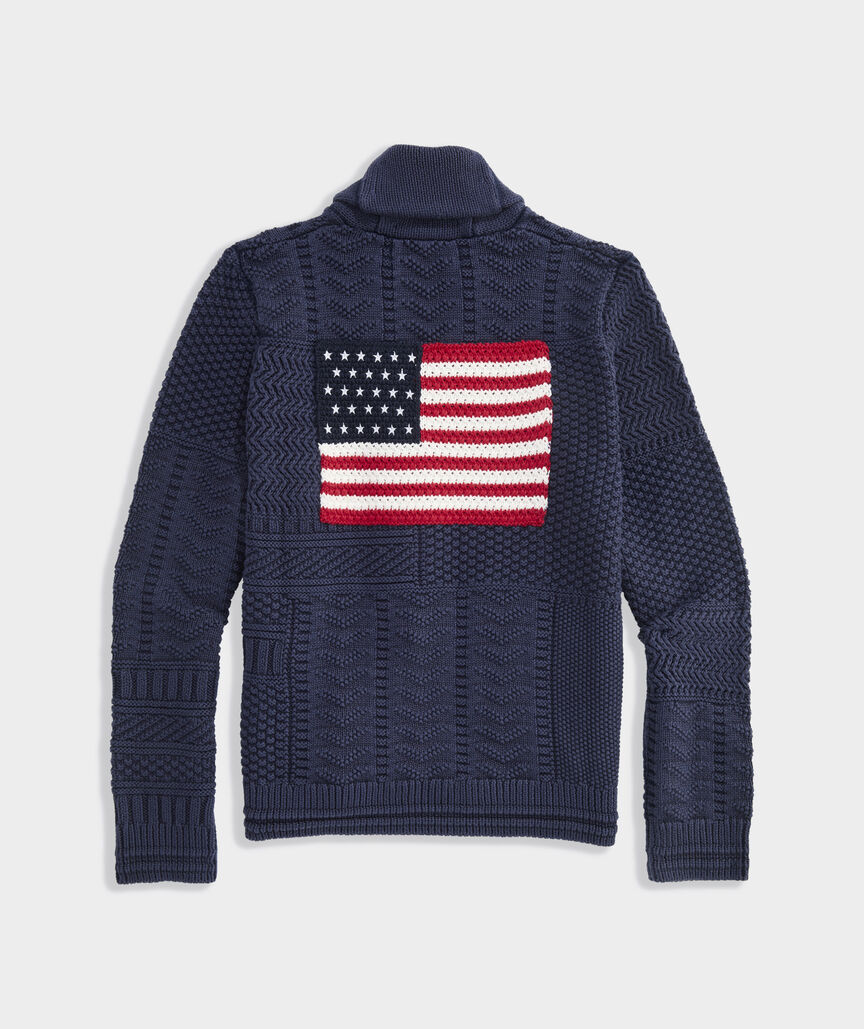 Boys' USA Patchwork Cardigan