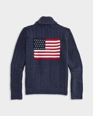 Boys' USA Patchwork Cardigan
