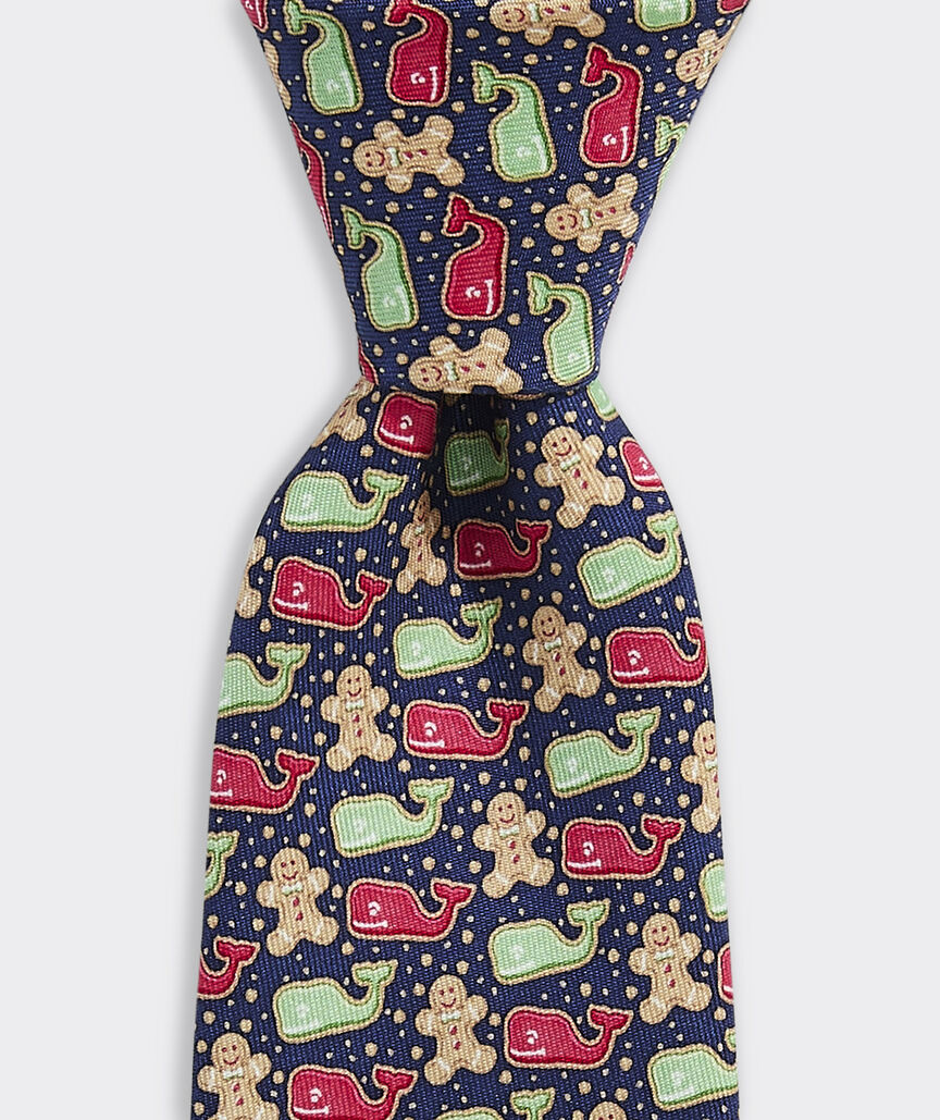 Boys' Gingerbread Whale Silk Tie