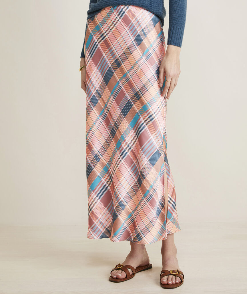 Satin Midi Slip Skirt