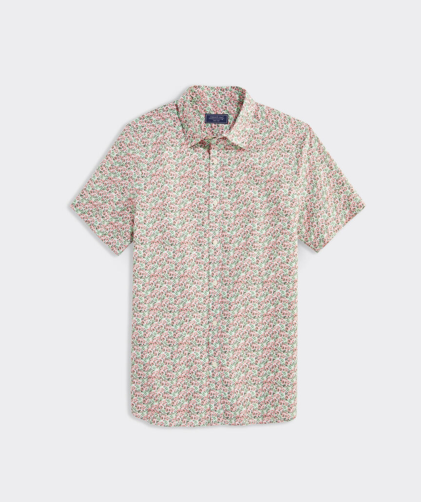 Cotton Short-Sleeve Gulf Floral Shirt