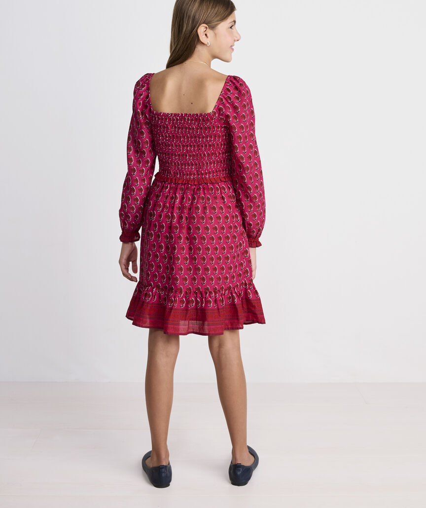 Girls' Lena Smocked Bow Dress