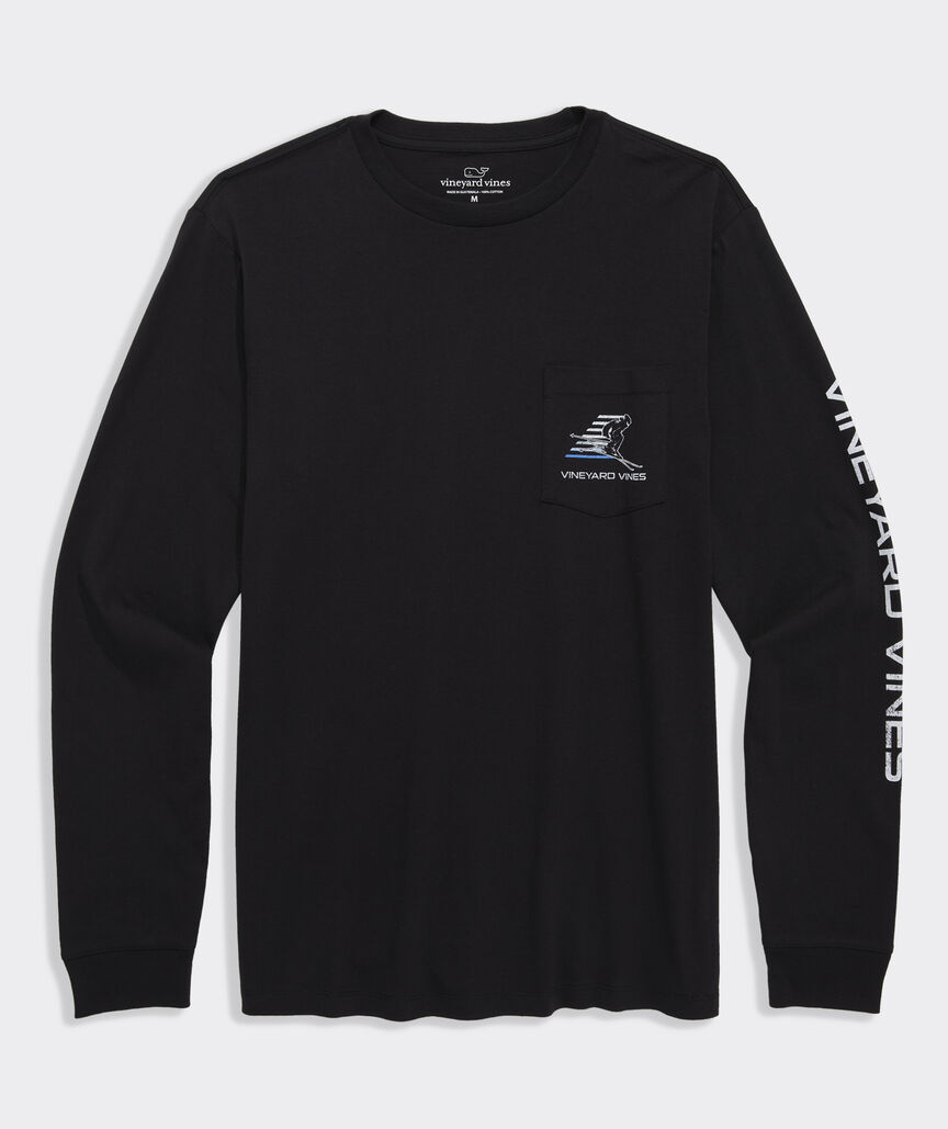 Retro Skier Long-Sleeve Pocket Tee