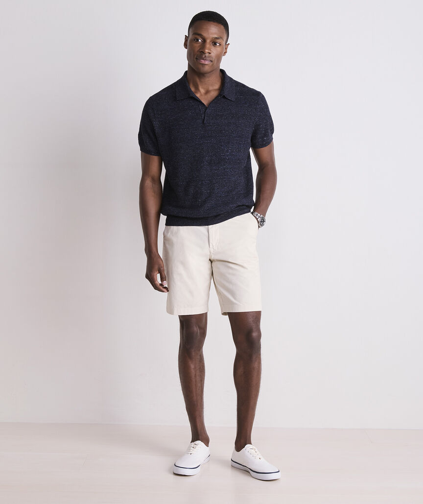 Linen Blend Sweater Polo