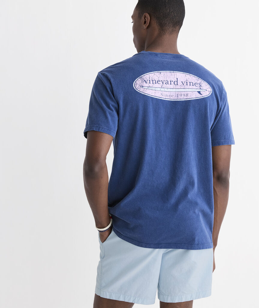 Drift-Dye Distressed Surf Logo Short-Sleeve Pocket Tee