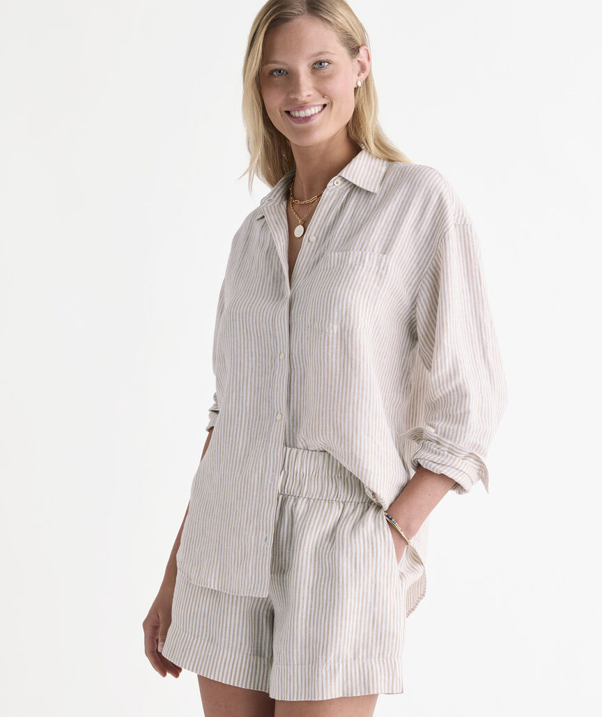 Birdie Linen Button-Down