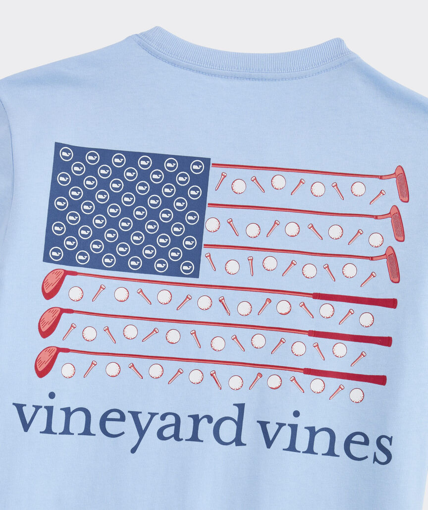Boys' Americana Golf Clubs Flag Short-Sleeve Pocket Tee