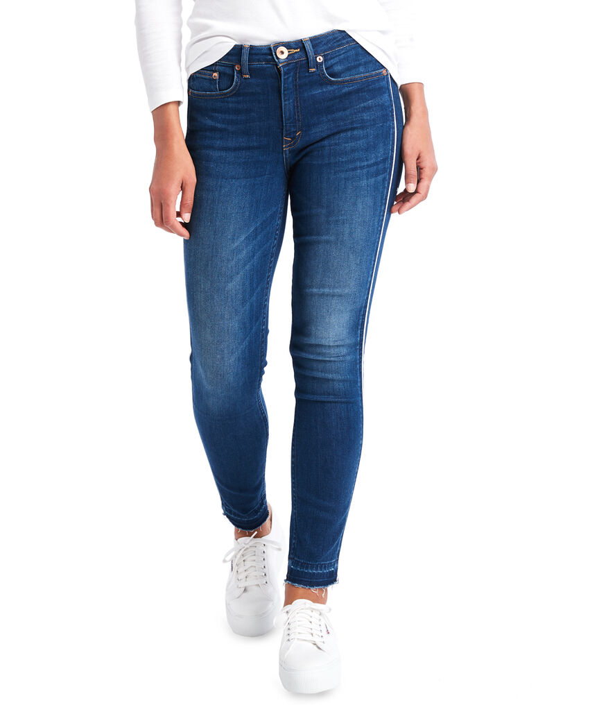 Jamie High Rise Corded Cropped Indigo Jeans