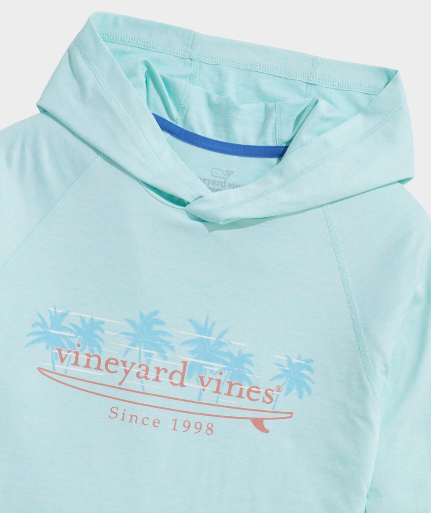 Palm Tree Surf Logo Long-Sleeve Harbor Performance Tee