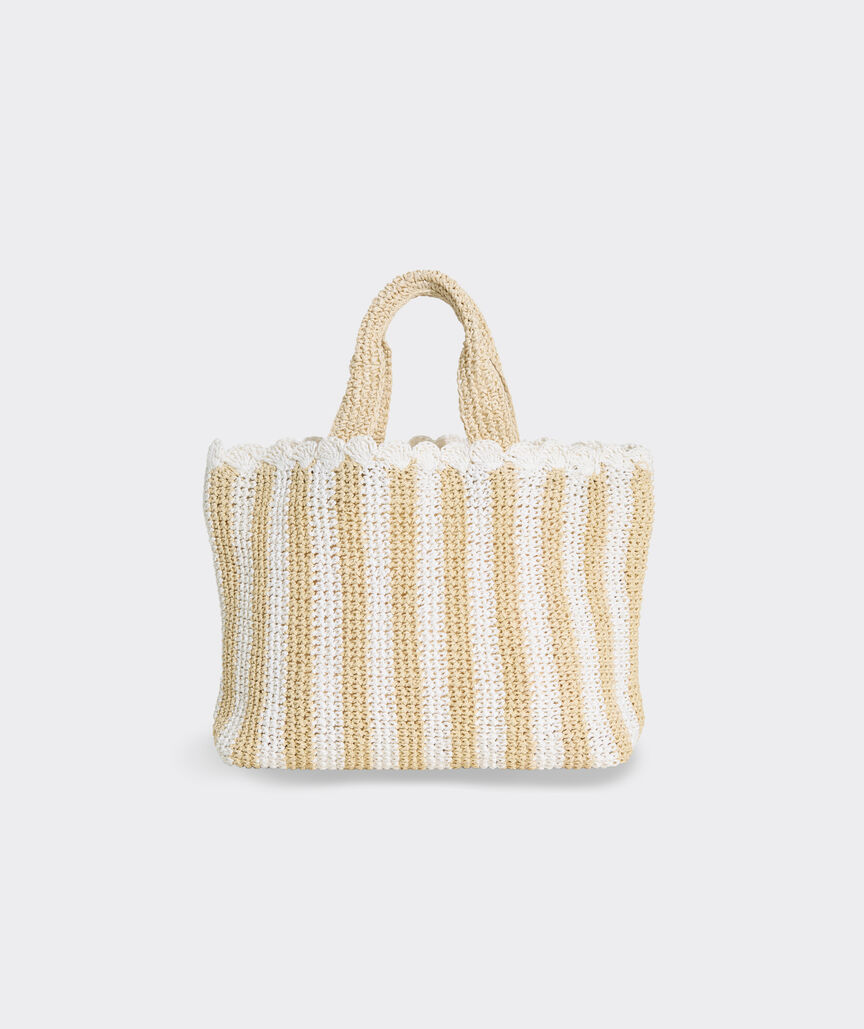 Straw Striped Tote