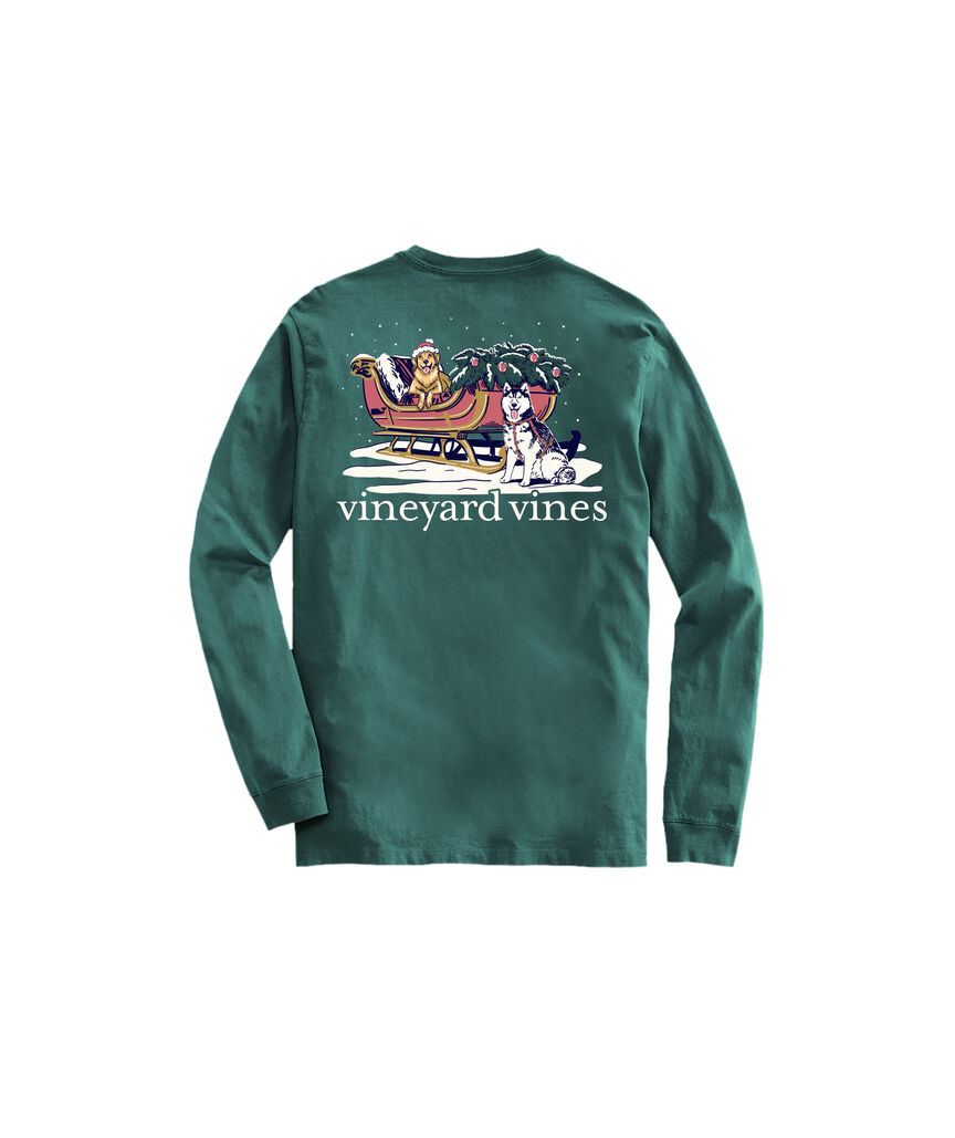OUTLET Boys' Sleigh Dogs Long-Sleeve Pocket Tee