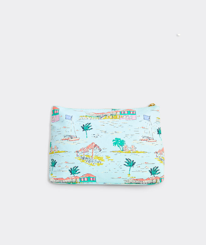 Scenic Printed Canvas Zip Pouch