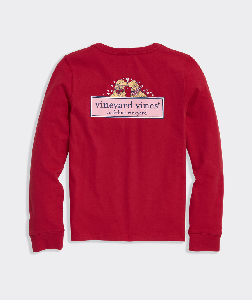 Girls' Pups In Love Long-Sleeve Pocket Tee