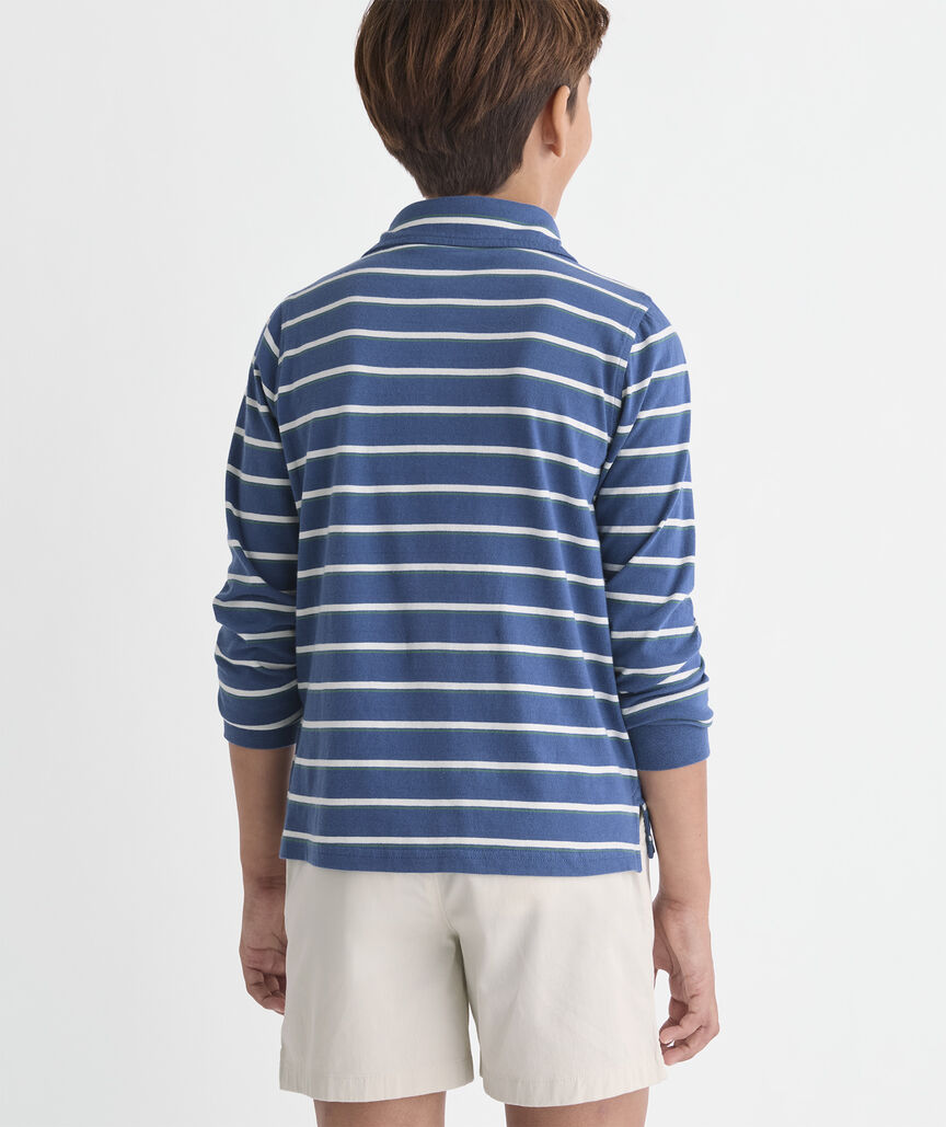 Boys' Striped Surf Long-Sleeve Polo