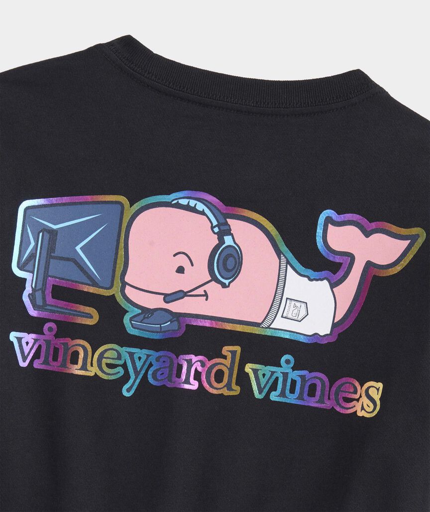 Boys' Gamer Character Whale Long-Sleeve Pocket Tee