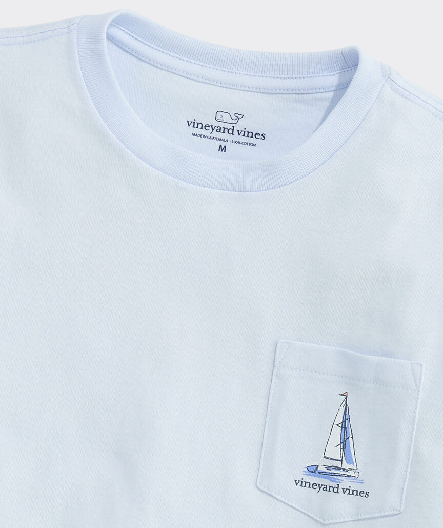 Boys' Sunset Regatta Scene Short-Sleeve Pocket Tee