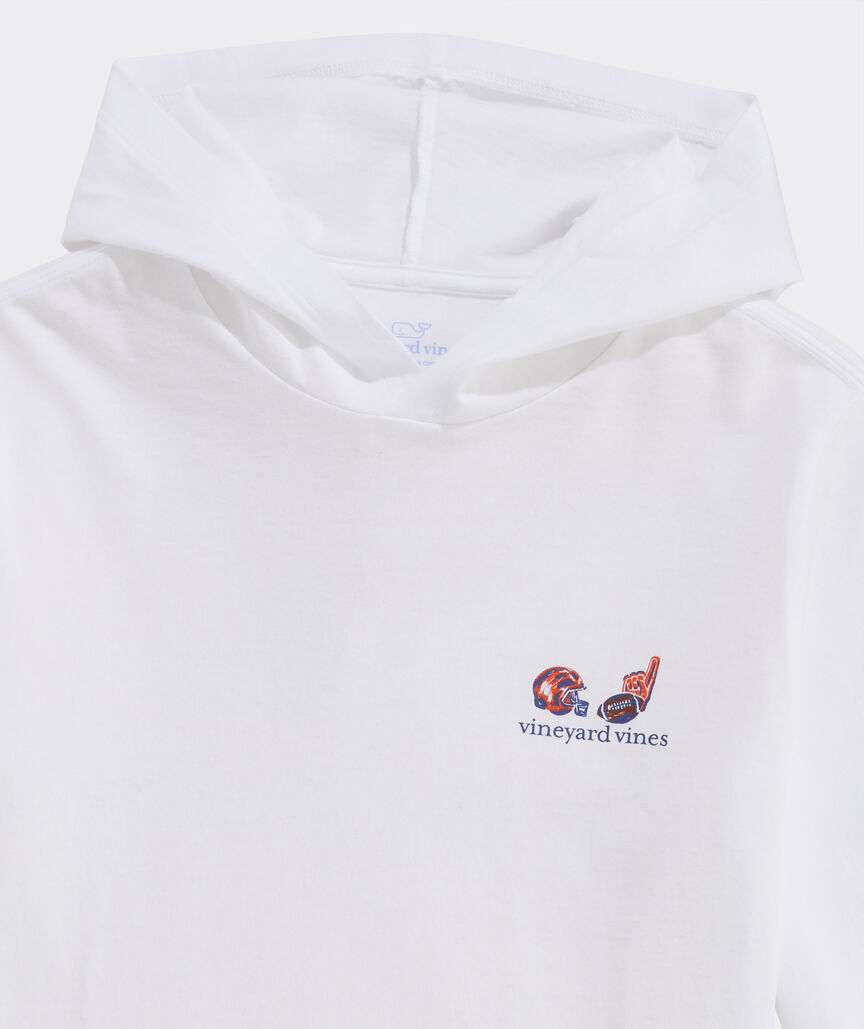 Boys' Football Field Whale Cotton Hoodie Tee