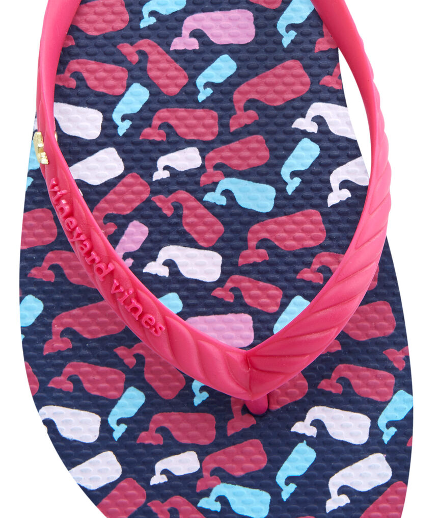 Scattered Whales Flip Flops