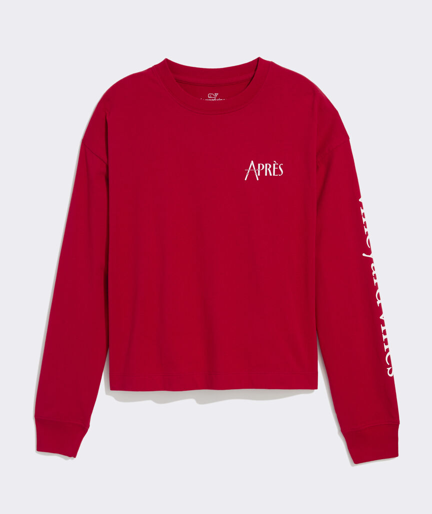 Women's Crossed Skis Long-Sleeve Boxy Tee