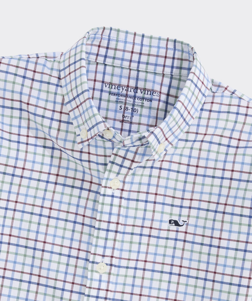 Boys' Performance Cotton Tattersall Shirt
