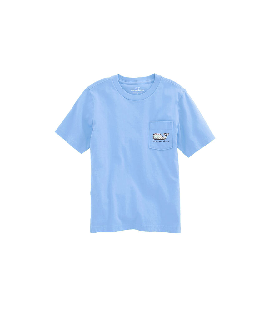 OUTLET Girls' Whale Stickers Short-Sleeve Pocket Tee