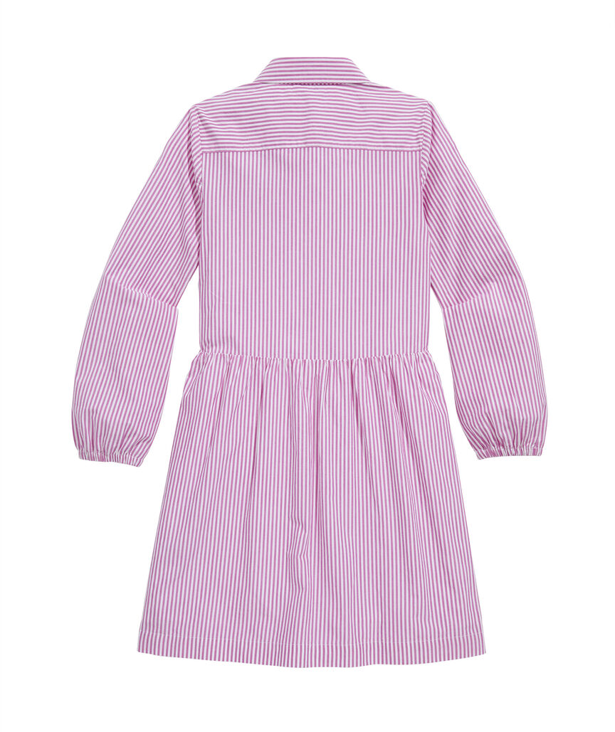OUTLET Girls' Poplin Stripe Shirtdress