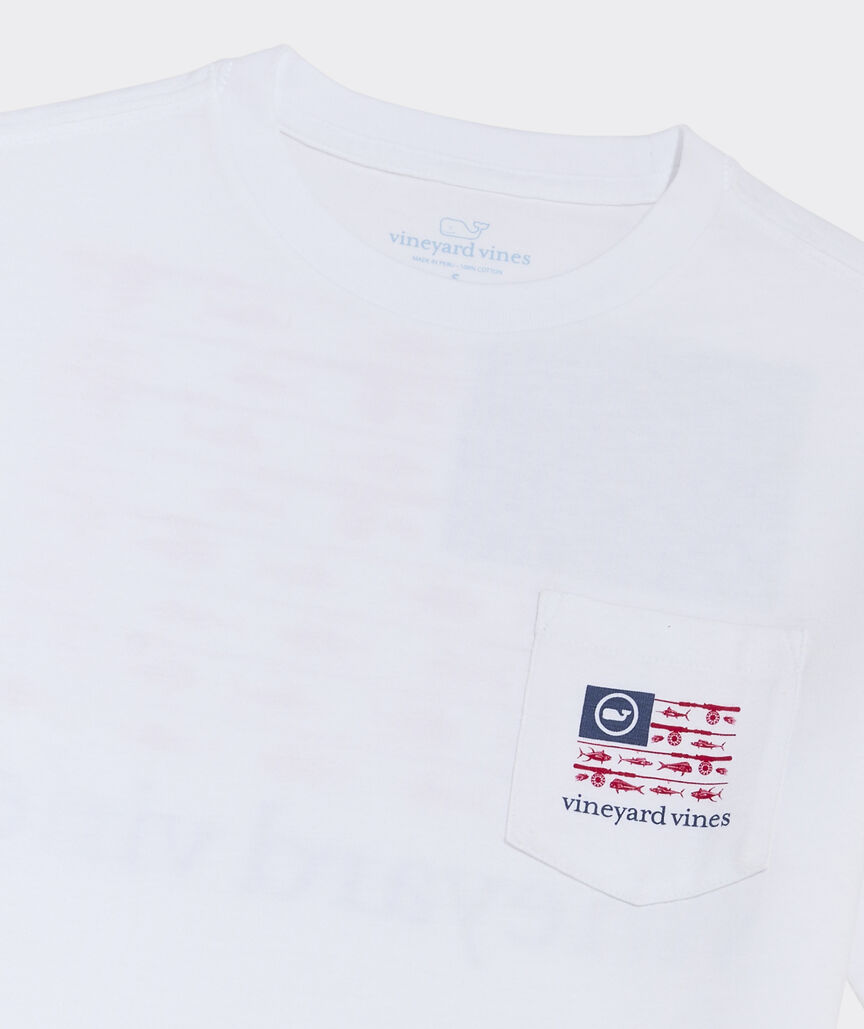 Boys' USA Reel Flag Short-Sleeve Pocket Tee