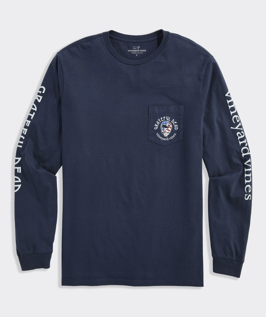 Grateful Dead x vineyard vines USA Stealie Long-Sleeve Pocket Tee