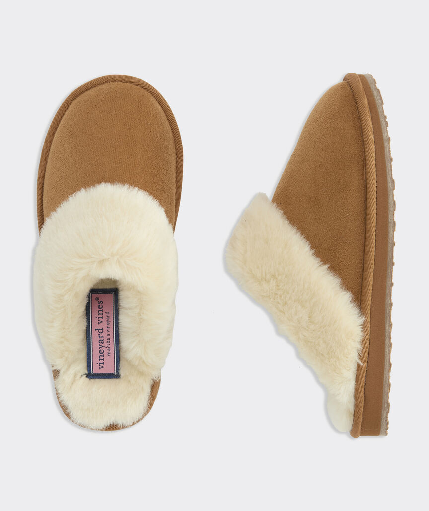 Girls' Suede Scuff Slippers