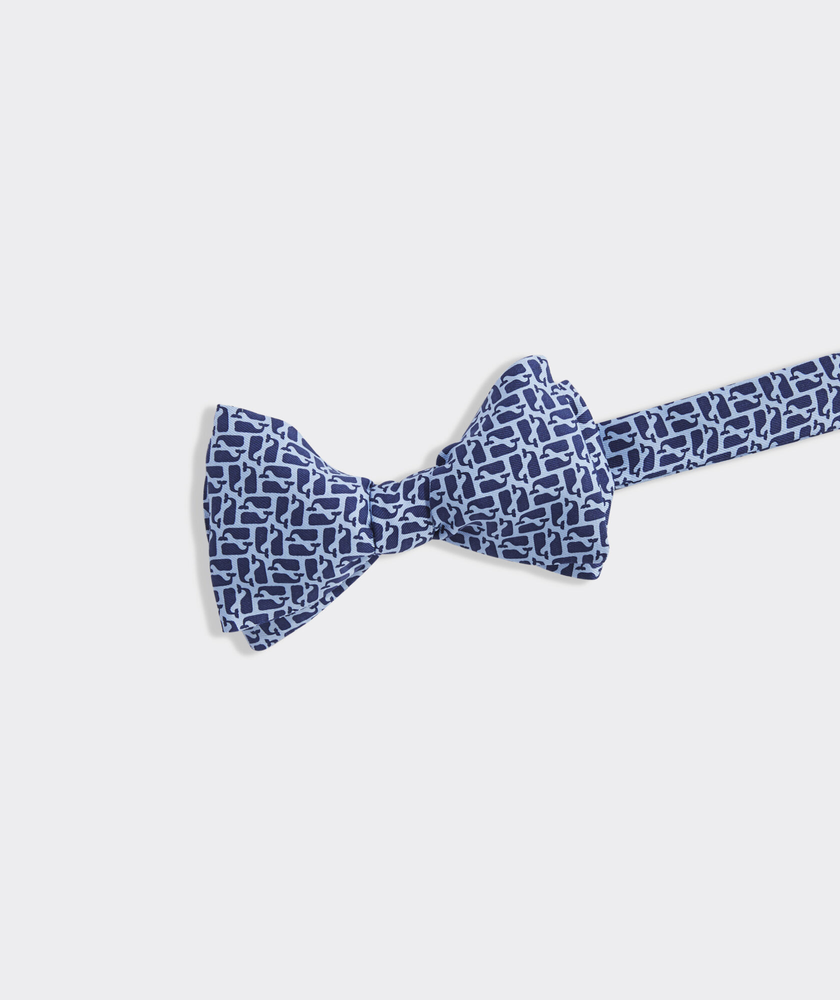 Puzzle Whale Silk Bow Tie
