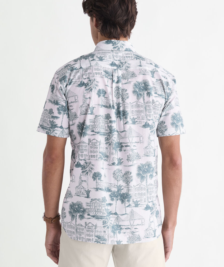 Charleston Scene Cotton Short-Sleeve Shirt