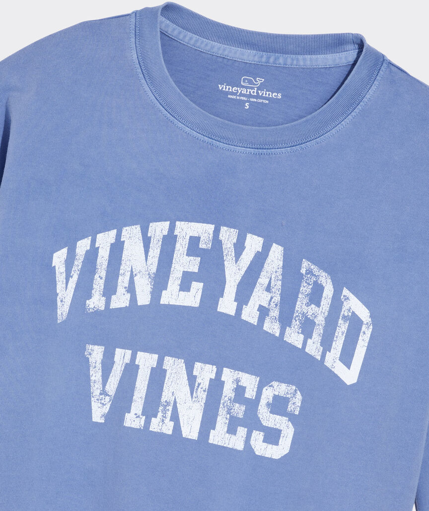 Women's Varsity Text Long-Sleeve Boxy Tee