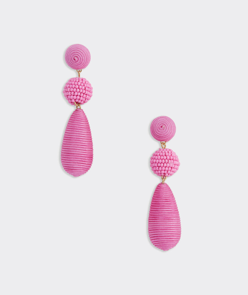 Thread and Bead Drop Earring
