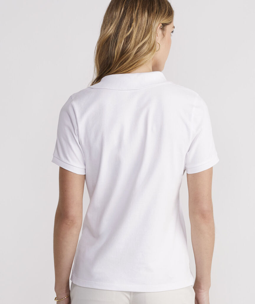 Womens Solid Pique Polo