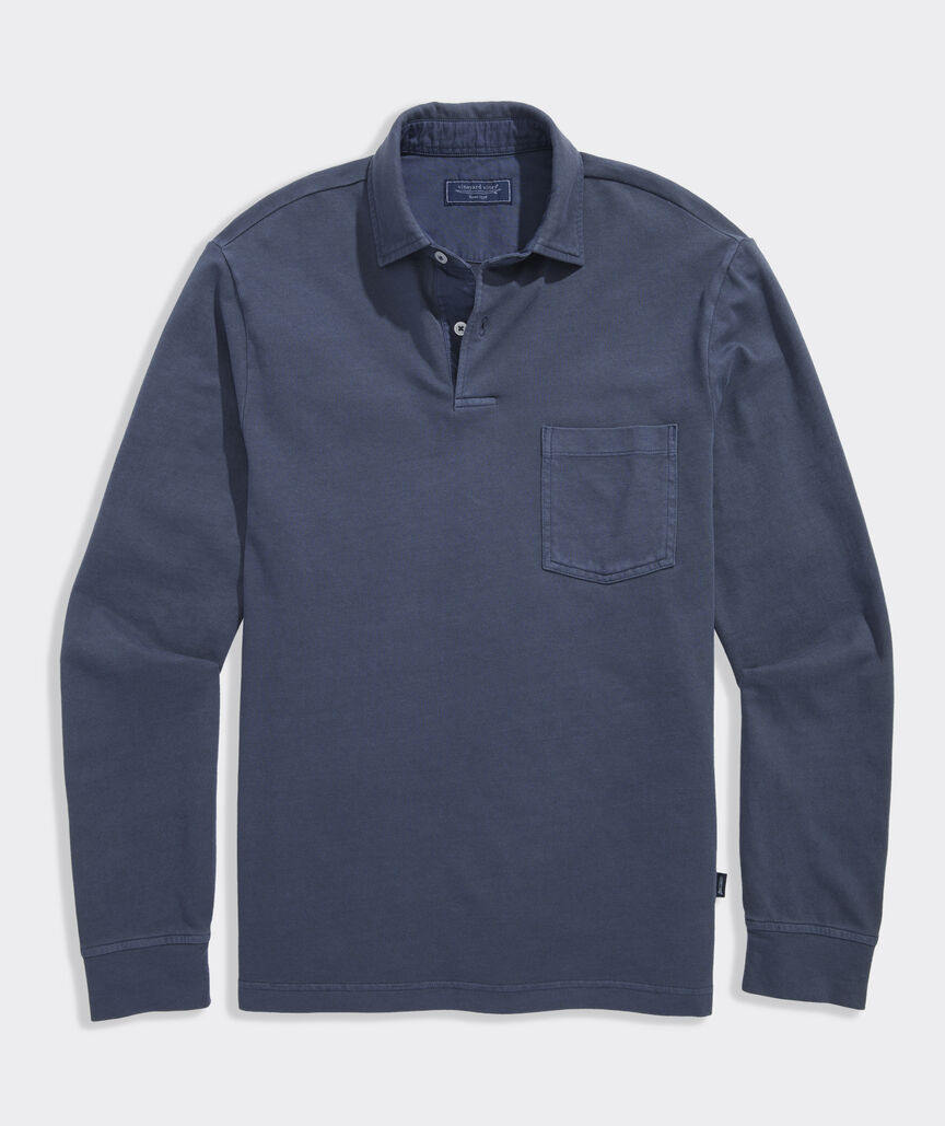Lived-In Long-Sleeve Pique Polo