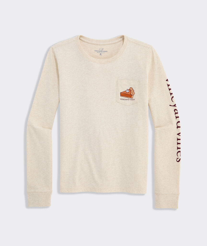 Girls' Glitter Pumpkin Pie Long-Sleeve Pocket Tee
