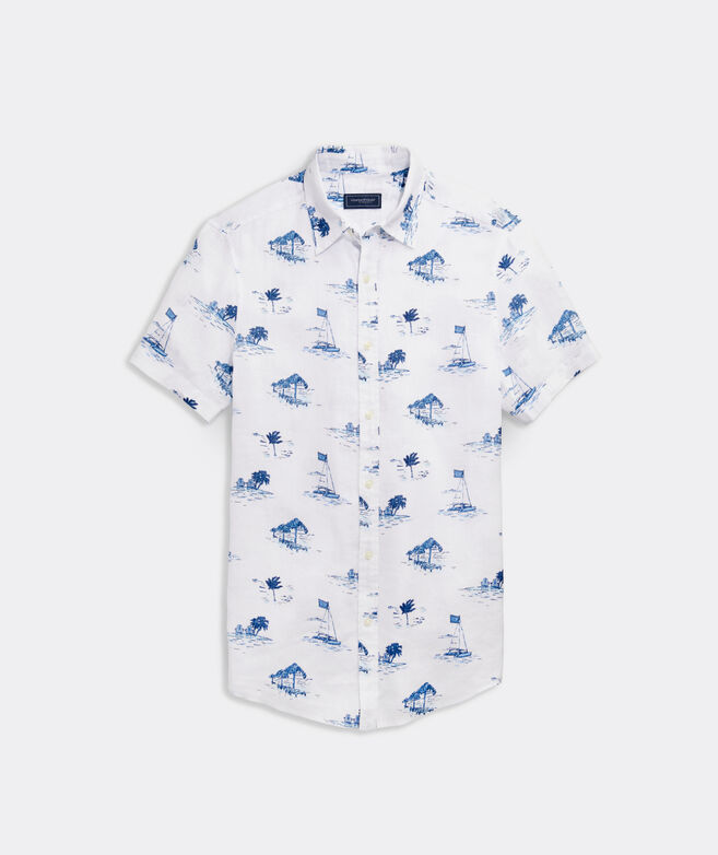 Linen Short-Sleeve BVI Scenic Shirt