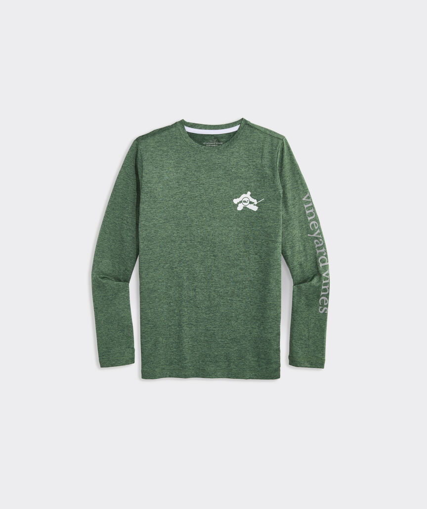 Boys' Ice Hockey Stripe Long-Sleeve Harbor Performance Tee