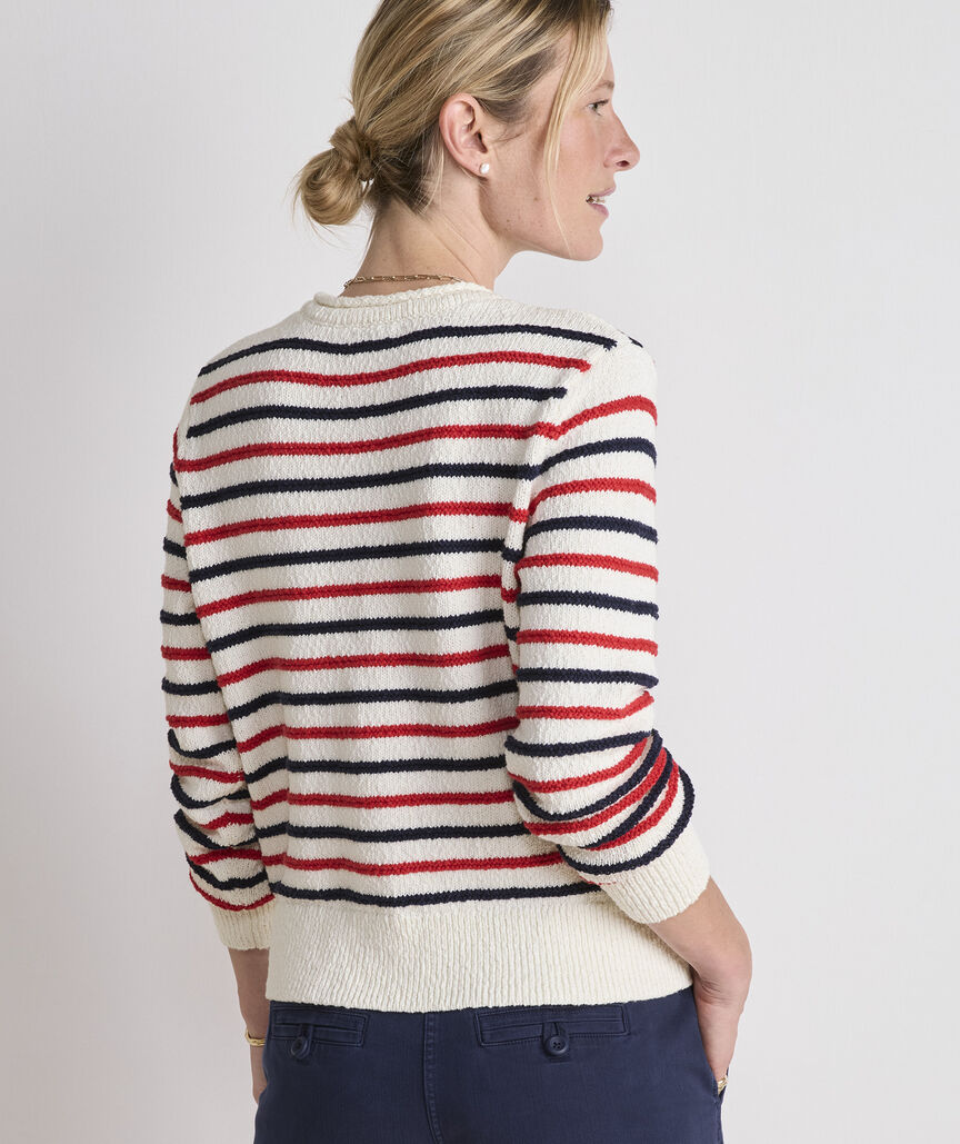 Cotton Stripe Crewneck Sweater