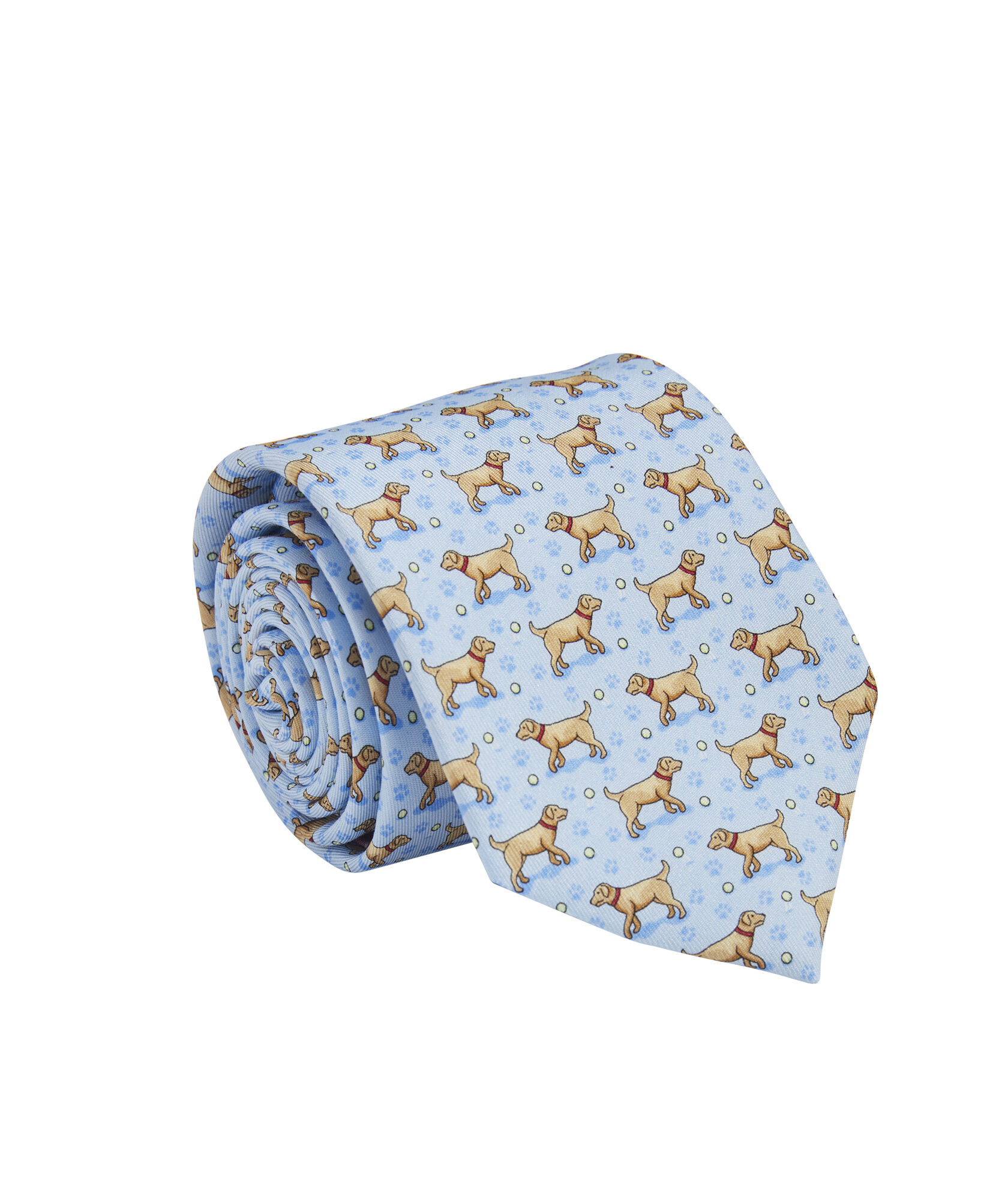 OUTLET Boys' Yellow Lab Printed Silk Tie