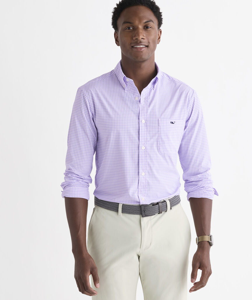 Performance Coral Reef Gingham Featherweight Shirt
