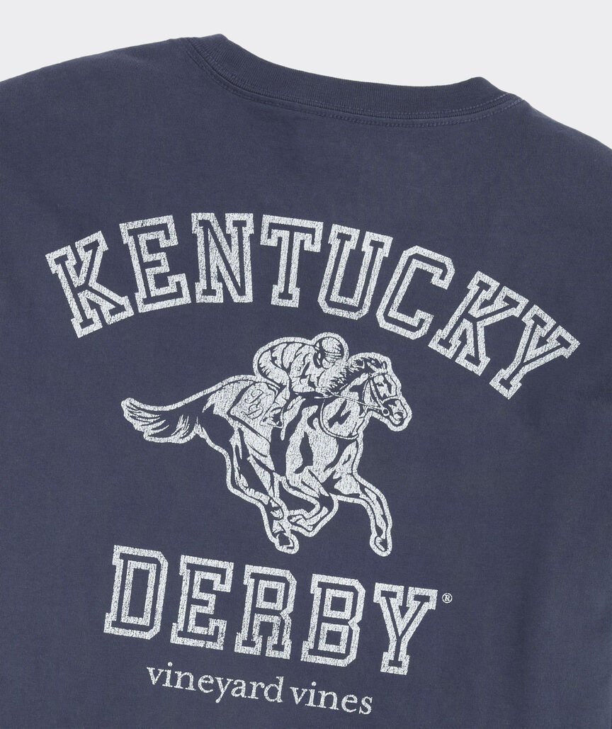Kentucky Derby Varsity Text Long-Sleeve Pocket Tee