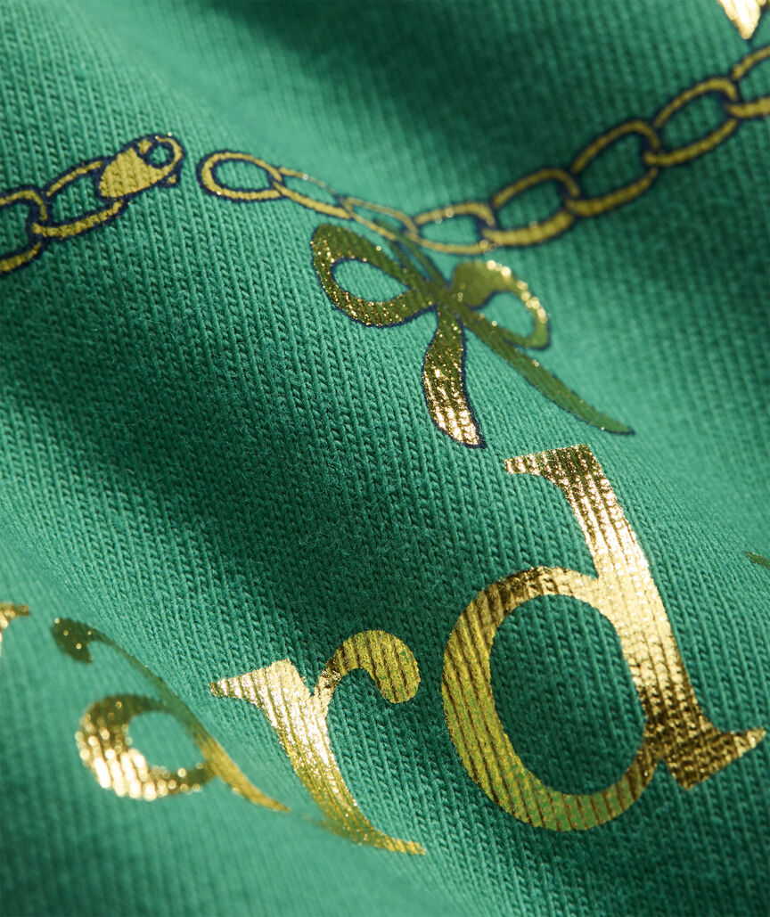 Girls' Metallic Lucky Whale Necklace Long-Sleeve Pocket Tee