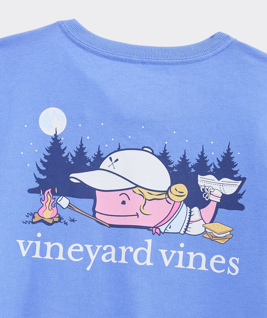 Girls' Glitter Camper Whale Short-Sleeve Pocket Tee