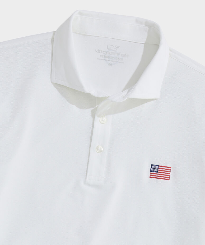 American Flag Performance Lightweight Pique Polo