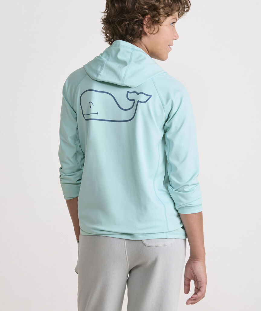 Boys' Performance Whale Outline Harbor Sun Hoodie Tee