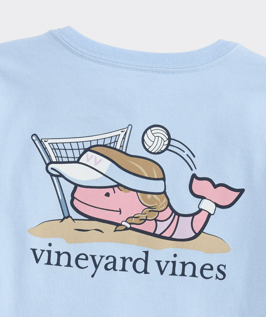 Girls' Beach Volleyball Whale Short-Sleeve Pocket Tee