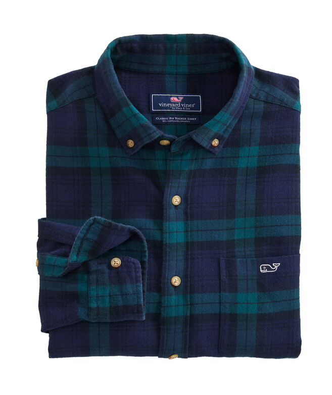 Classic Fit Pine Flannel Tucker Button-Down Shirt