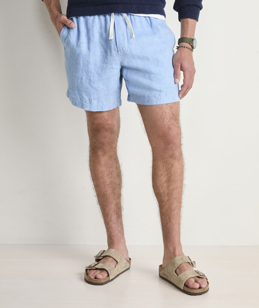 7 Inch Surfside Pull-On Linen Shorts