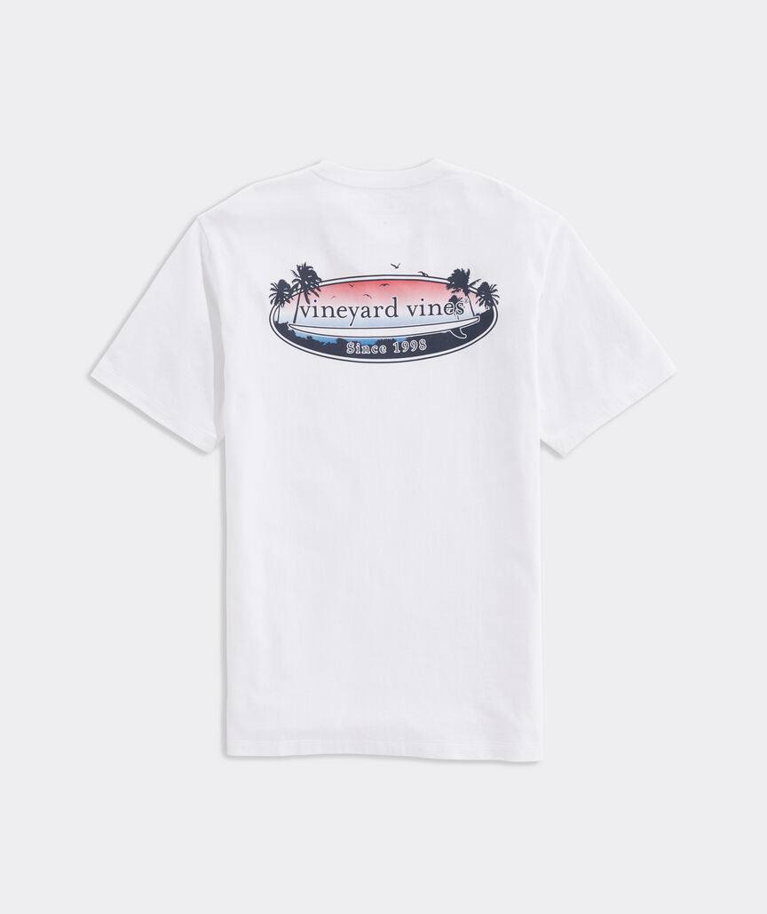 Americana Sunset Surf Logo Short-Sleeve Pocket Tee